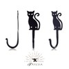 Fayesia Wrought Iron Wall Hooks - Blacksmith Handcrafted Set of