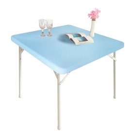 Monibana - Fundas de mesa cuadradas elásticas de elastano ajustadas para cóctel, mantel cuadrado elástico, color azul, 148 x 48 pulgadas