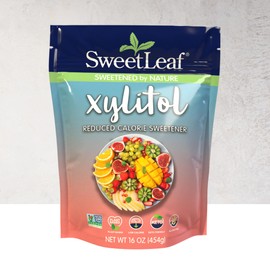 SweetLeaf® Xylitol Low-Calorie Sweetener with No Fillers - 100% Pure for Baking & Cooking - Plant-Based, Gluten-Free, Non-GMO Verified - Enhance Your Healthful Lifestyle - 16 Oz 6 Pack