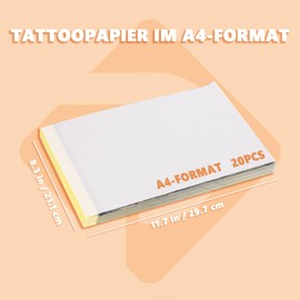 20 Sheets Tattoo Transfer Paper Tattoo Paper – PEPAX 21.6 x 27.9 cm A4 Format Tattoo Stencil Paper for Tattoo Accessories
