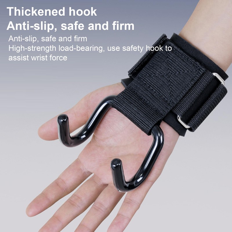 Lifting Hooks | Ergonomic Fitness Grip for Gym | Anti