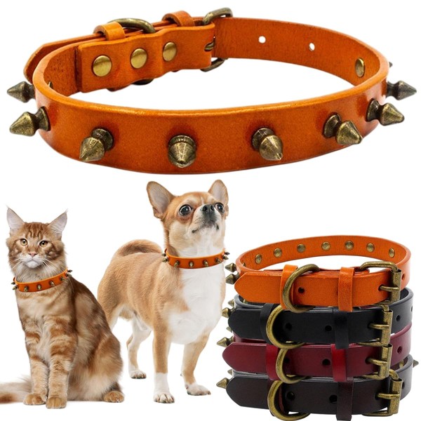 Dog Collar Neck Collar Leather Cute Collar Punk Studs Durable