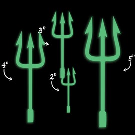 Trident Pitchfork Devil Glow in The Dark Sticker Decal for Phone Tablet Laptop Car Truck Window | 5" Sticker | Green
