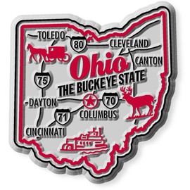 Ohio Premium State Magnet by Classic Magnets, 2.2" x 2.4", Collectible 3D Rubber Vintage-Style Souvenirs and Gifts Made in The USA
