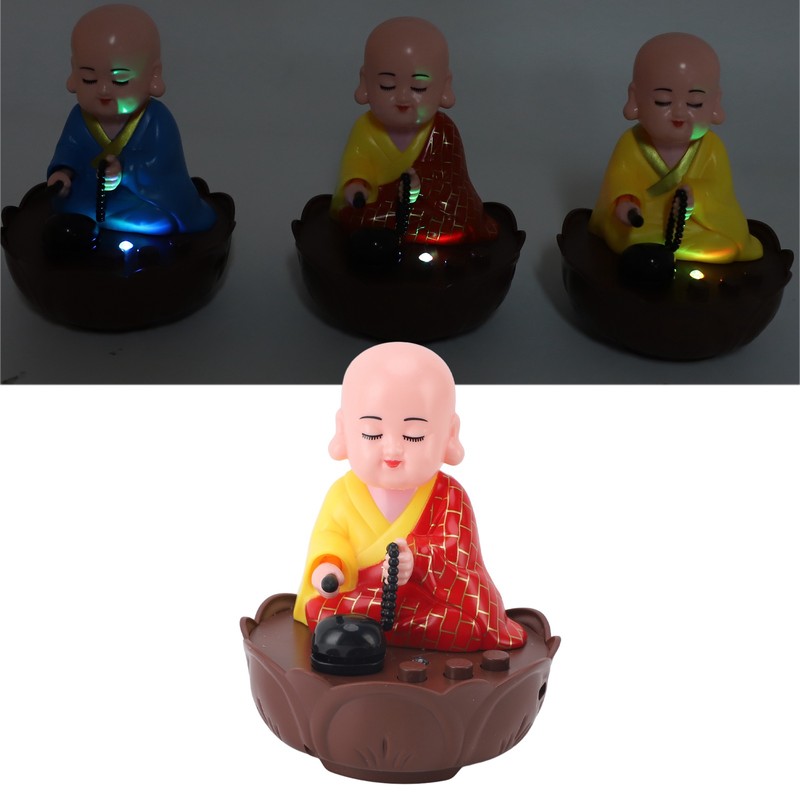 Musical Nodding Monk Figurine Decoration Moving Head Buddha Statue with
