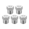 sourcing map 5pcs 304 Stainless Steel Pipe Plug Fitting 1/4"