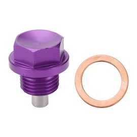 Motoforti Universal Oil Pan Screw Oil Drain Plug Sump Drain Nut Bolt, M18x1.5, Aluminium Alloy, Purple, 1 Set