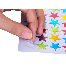 Kids B Crafty Star Stickers for Reward Chart - 700 Pcs Coloured Small Star Stickers for Children