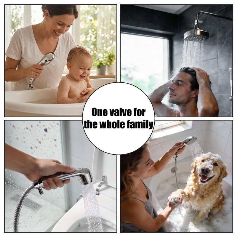 G1/2" Shower Head Shut Off Valve with Gaskets & Thread