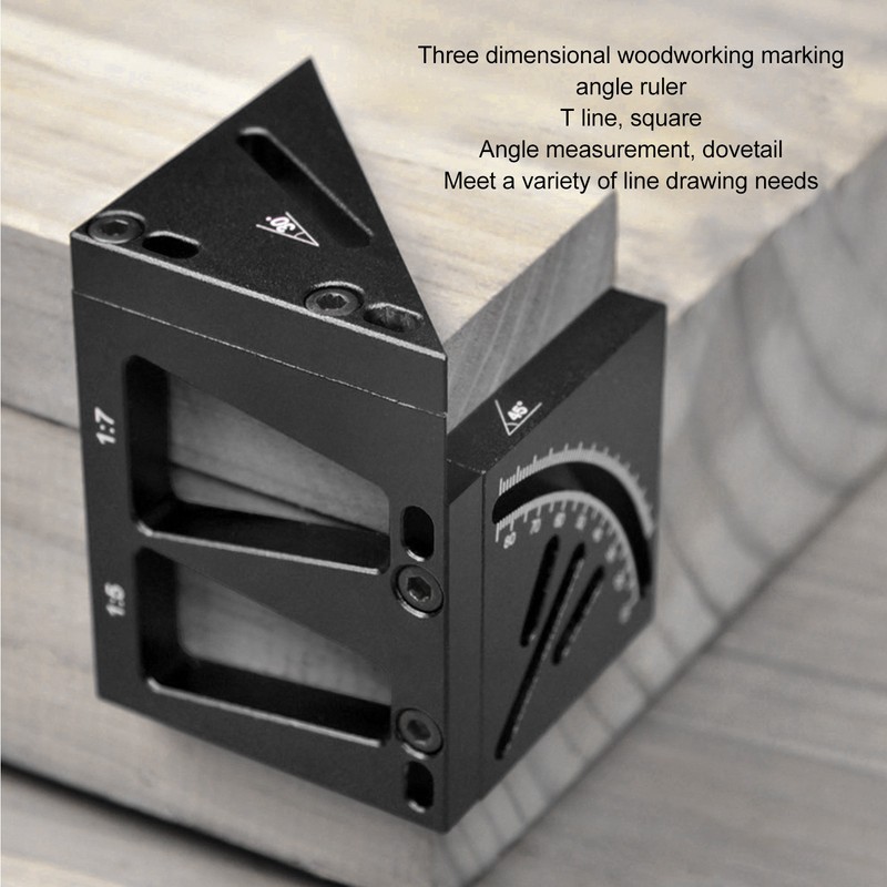 Multi Angle 3D Protractor 45 Degree Marking Ruler Essential Woodworking
