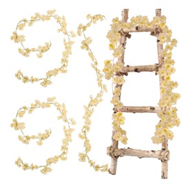 Artificial Cherry Blossom Garland, Pack of 2 1.8 m Flower Garland, Hanging Vine Silk Flowers Decor, 135 Flower Heads, Artificial Flowers Hanging for Wedding, Party, Home, Garden, Arch Wall (Champagne