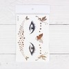 Feelairy Pack of 4 Tattoo Metallic Temporary Tattoo Face Gold,