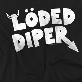 Popfunk Diary of a Wimpy Kid LÖDED DIPER Distressed Logo Women's T Shirt (Small) Black