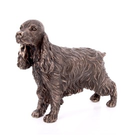 Cocker Spaniel Standing Small Cold Cast Bronze Statue Sculpture Dog Pets Gift Idea H9cm