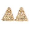 Statement Hammered Triangular Drop Clip-On Earrings/Gold Tone/ 60mm L