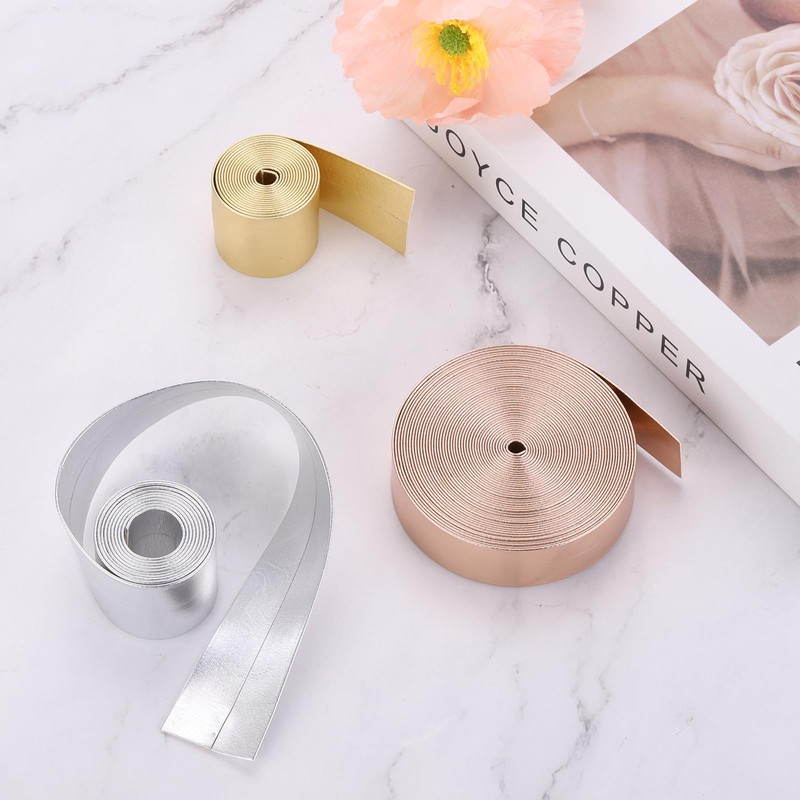 sourcing map Faux Leather Strips 0.2" Wide 197" Long Rose