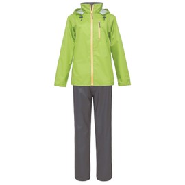 Koshin Rubber Rain Suit, Top and Bottom Set, Apple Green, Length: 26.8 inches (68 cm), Shoulder Width: 15.7 inches (40 cm), Body Width: 20.1 inches (51 cm), Sleeve Length: 22.8 inches (58 cm), Waist Circumference: 37.4 inches (95 cm), Inseam / Thigh Width: 27.6 inches (70 inches (70 cm), Waterproof Compatible with Reflective Tape Included Lamady LA-Inch