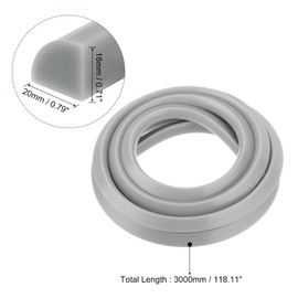 uxcell Flexible Molding Trim, 118 Inch Flexible Quarter Round Molding Silicone Peel and Stick Trim Self Adhesive Shower Water Barrier for Corner Decor Bathroom Kitchen, Grey