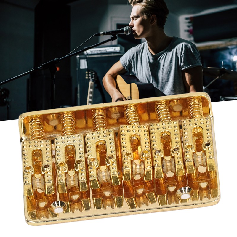 Electric Guitar Bridge 6 Strings 65mm Glossy Metal Guitar Hardtail