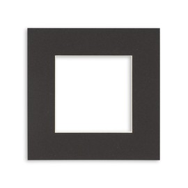10x10 Mat Bevel Cut for 6x6 Photos - Precut Black Square Shaped Photo Mat Board Opening - Acid Free Matte to Protect Your Pictures - Bevel Cut for Family Photos, Pack of 1 Matboard