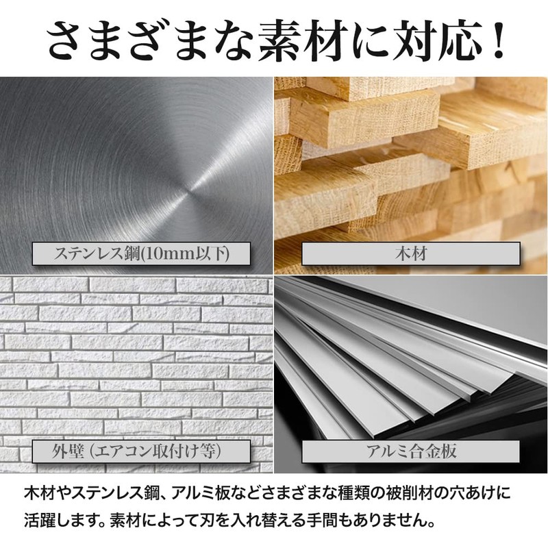 [For Impact Driver] Carbide Stainless Steel Hole Saw [Hexagonal Shaft