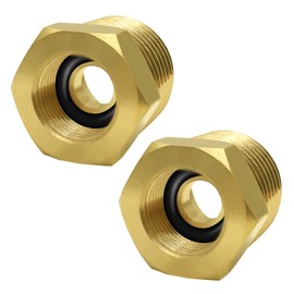 Joywayus 1/2 NPT Male to 3/8 Compression Female Thread Bushing Pipe Fitting, Brass Reducer Faucet Connector Water Hose Adapter, Supply Line Adapter for RV Kitchen Bathroom Plumbing (Pack of 2)