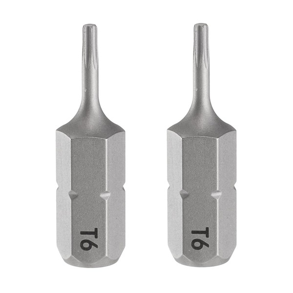 sourcing map 2pcs T6 Torx Screwdriver Bit 1/4" Hex Shank