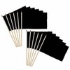 Black Solid Color 12x18in Stick Flag - 1 dozen pack