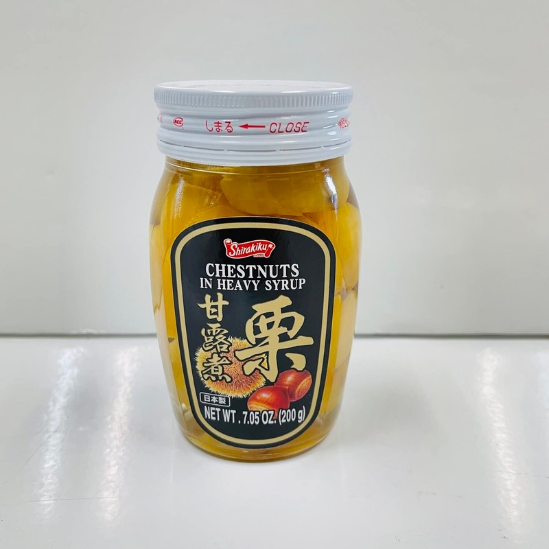 Shirakiku Kuri Kanroni Chestnuts in Heavy Syrup 7.05oz. (200g) (Pack