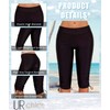 Urchics Pantalones cortos largos de natación para mujer, talla grande,