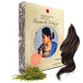 Henna & 3xIndigo Powder - Dark Brown Hair Dye - Fresh & Pure Organic - 200g - Indian Natural Hair Care