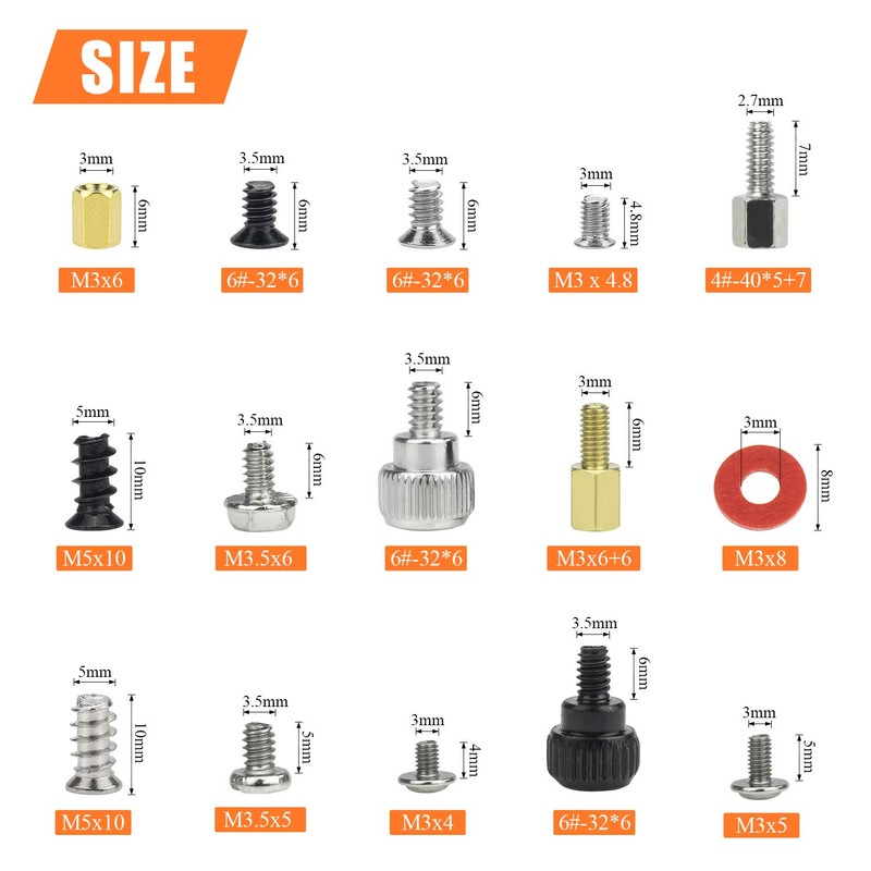 HELIFOUNER 450 Pieces Computer Standoffs Spacer Screws Assortment Kit for