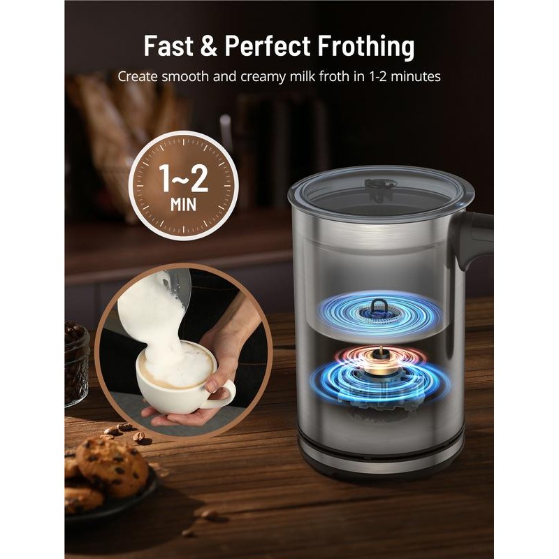 Paris Rhône 4-In-1 Milk Steamer MF009, Electric Stainless Steel -