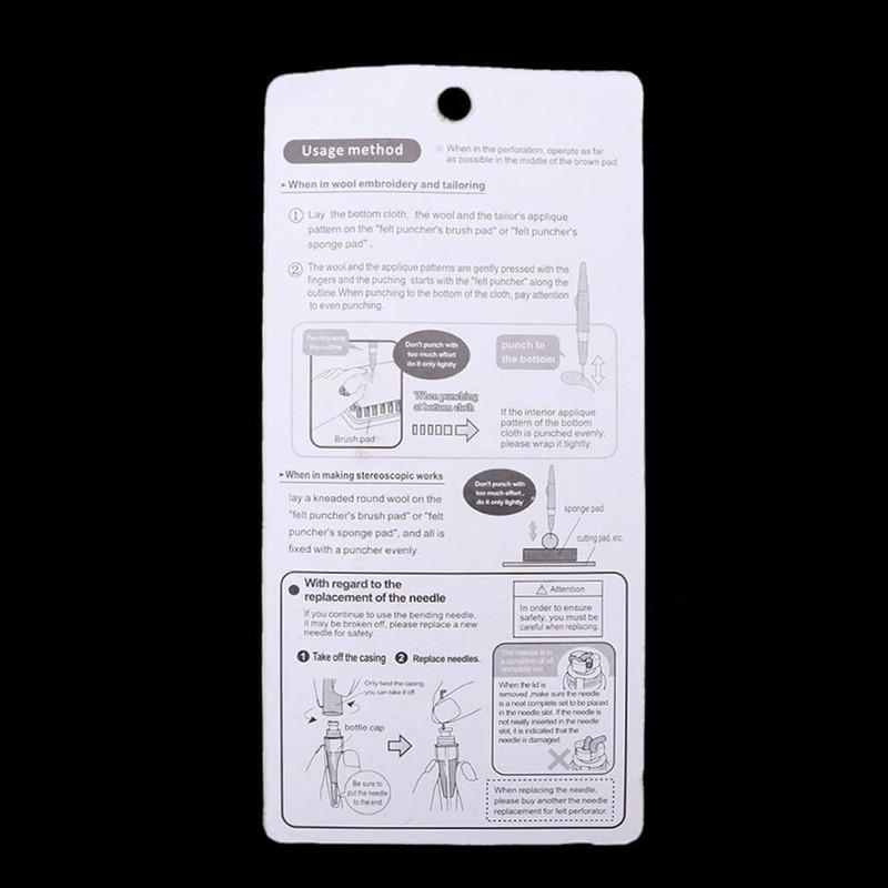 VOANZO Mini Felt Grip Holder with 3 Needles Wool Felt