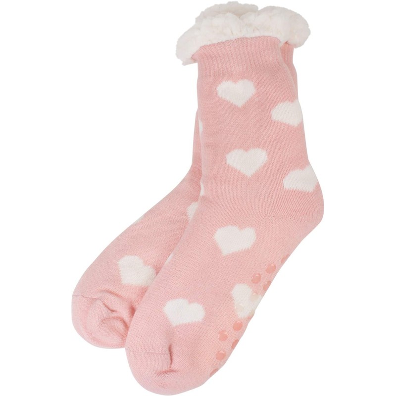 styleBREAKER Ladies ABS Teddy Lining Heart Pattern Stopper Socks ABS