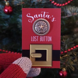 The Shelf Shack Santa's Lost Button - Father Christmas' Golden Metal Button **Includes Link to Video From Santa**