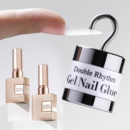 Double Rhythm Double Rhythm 2PCS 0.5Oz Nail Glue Gel for False Acrylic Nail Tips and Press on Nails Gel Glue Nail Lamp Needed