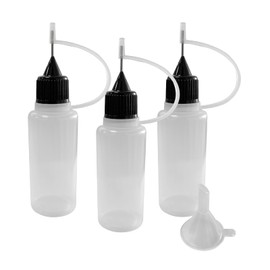 Augeny 3PCS Needle Tip Glue Bottle, 20ML Blunt Needle Tip Precision Applicator Oil Bottles with Funnel, Empty Applicator Glue Oiler Squeeze Bottle for for Glue Liquid Oil DIY Craft
