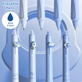 Erasable Ballpoint Pen Set with 4 Pens Planets Astronaut Space Rocket - Ball at the End for Removing Ink - Blue Ballpoint Pen - Diameter of Lead 0.5 - Erasable Ballpoint Pen