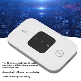 4G WLAN Router, MF800 EU Auto Mobil Hotspot, Tragbarer 4G LTE Modem Router mit SIM Kartensteckplatz, Unterstützt 10 Geräte, Kabelloser LTE Router mit LED Bildschirmanzeige und