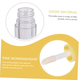 Healeved 10pcs Lip Gloss Bottle Eyelash Container Lip Gloss Base Bucket Product Tubes Lip Gloss Making Kit Adults Clear Container Wand Refillable Black Container Tubs Lip Oil Yellow Plastic