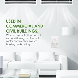 DEWIN Temperature Controller, Mechanical Temperature Controller, Surface-Mounted Air Conditioning Thermostat 10-30℃ AC 220V