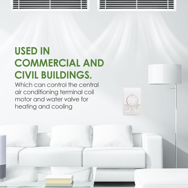 DEWIN Temperature Controller, Mechanical Temperature Controller, Surface-Mounted Air Conditioning Thermostat