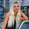 Gradient Blonde Brown Long Curly Wig Women Heat Resistant Synthetic