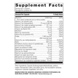 Bariatric Advantage Ultra Solo with Iron - Once-Per-Day Daily Multivitamin - for Bariatric Patients - with Thiamin, Vitamin A & More - Gluten Free - 30 Capsules