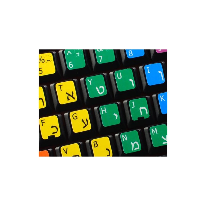 Learning English Hebrew with NIKUD Colored New Keyboard Decals