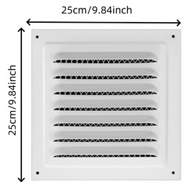 Naisfei 2 Pcs Gable Vent, 9.84 * 9.84inch Attic Vent Paintable Shed Vents with Screen, Stylish Design Return Air Grill Ideal for Houses Attics and Exterior Walls（white）