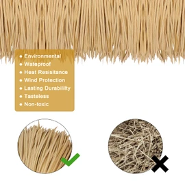 198'' x 16" Tiki Straw Roof Thatch –Mexican Style Artificial Palm Thatch Rolls,Tiki Bar Hut Grass Duck Boat Blinds Grass Runner Rolls Palapa Thatch Roofing for Garden Patio Umbrella Covers Fence Party