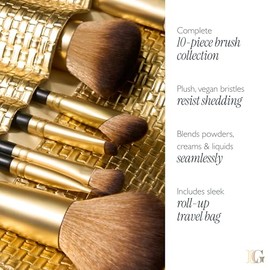 LAURA GELLER NEW YORK The Brush Vault - Colección de brochas de maquillaje de edición limitada definitiva, incluye diez brochas de maquillaje impresci