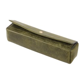lemma Pen Case, Stylish, Genuine Leather, Pencil Case, Puerta Puerta, Standing, Popular, Large Capacity, oliva, Japanese